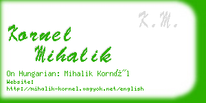 kornel mihalik business card